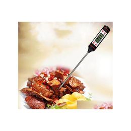 Thermometers Cooking Food Thermometers Bbq Digital Thermometer Stainless Steel Household Foods Meat Probe With 4 Buttons Kitchen Too Dhk1M