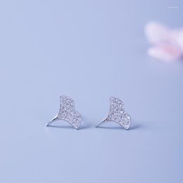 Stud Earrings S925Silver Leaf Zircon Female Exotic Natural Personalized Customization Supported Wholesale Delivery