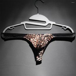 Underpants Leopard Print Men Sexy G-String Thongs Man Fitness Exercise Hip-Lifting Underwear Jockstrap Tangas T-Back Breathable