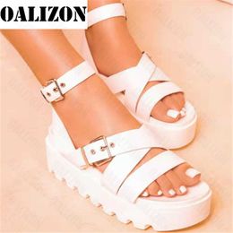 Women Buckle Summer Thick Sandals Strap Gladiator Platform 2022 New Casual Sport Flat Ladies Shoes Slippers Slides T221209 783