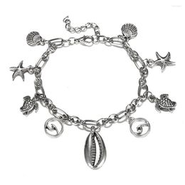 Anklets Unique Starfish Conch Sea Wave Pendant Chain Anklet For Women Summer Beach Accessories Metal Shell Ankle Bracelet Leg Jewellery