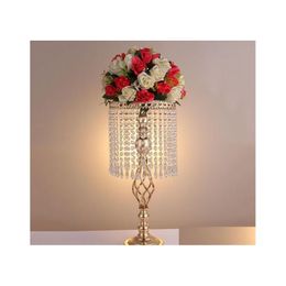 Party Decoration Rhinestone Candelabra Wedding Elegant Candle Holder Pretty Table Centrepiece Vase Stand Crystal Candlestick Drop De Dhvnt