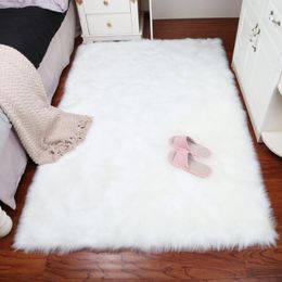 Carpets White Faux Sheepskin Rug Fur Blanket Decorative Blankets For Bed Floor Rugs And Living Room