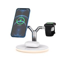 New wireless charger 15W three-in-one magnetic is suitable for IPX 11p mobile phones and headphones