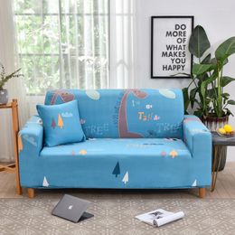 Chair Covers Pajenila Cartoon Sofa Cover For Living Room Blue 1/2/3/4 Seater Elastic Corner Couch Pet Protector Chaise Lounge Sectional