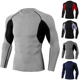 Men's T Shirts High Quality Cycling Sport Jersey Color Block Quick Dry Men Stretchy Sweat-absorbent Training T-shirt