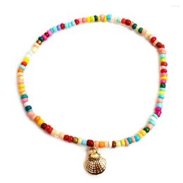 Anklets 2022 Summer Arrival Bohemia Beads Colourful Foot Chain Alloy Shell Pendant Women Sandbeach