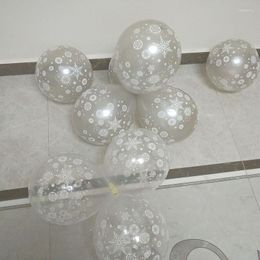 Party Decoration 12inch Christmas Balloon Printed White Snowflake Transparent Golden Layout Dec