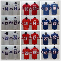 Men Football 49 Tremaine Edmunds Jerseys 14 Stefon Diggs 17 Josh Allen 26 Devin Singletary 27 TreDavious White All Stitched Team Color Blue Red For Sport Fans Sale