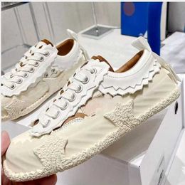 Dress Casual Shoes 2023 new type board dog teeth irregular cut high thick soled lace biscuit sponge cake women's small white shoes