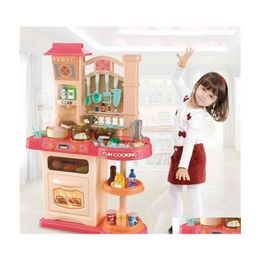 Kitchens Play Food Infant Shining 40Pcs Kitchen Toys Set Girls Toy Kitchenware Simation Cooking 76Cm/30In Parentchild Kids Gift Dr Dhqi5