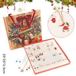 Christmas Decorations Calendar 2022 Girls Jewelry Necklace Earrings DIY Pendant Drop Ornaments