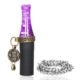 Latest Smoking Portable Removable Hookah Shisha Waterpipe Handle Silicone Hose Filter Colorful Snakeskin Pipes Pendant Necklace Resin Cone Cigarette Holder