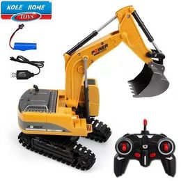 Electric/RC Car 2.4G RC Excavator Electric Mini Remote Control Bulldozer 1 24 Alloy Plastic Engineering Truck Dump Crane Vehicle Toy For Boy 221209