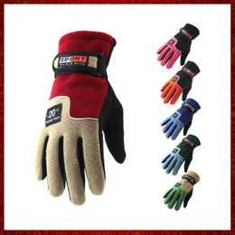 ST816 Men Winter Warm Fleece Thermal Motorcycle Thermal Warm Gloves Polar Fleece Mittens For Men Women Snow Sports Gloves Back