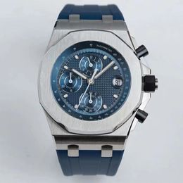 watch Mens Watch quartz movement rubber leather Strap Waterproof Watches Montre de Luxe 42mm fashion wristwatch