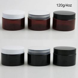 Bouteilles de rangement 30pcs 120 ml 4 oz bocaux ronds noirs ambre noirs avec couvercles en plastique pour la crème de lotion maquillage cosmétique échantillon pommade