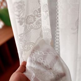 Curtain White Gauze Curtains Romantic Lace Tulle French Decorative Living Room Dining Bedroom