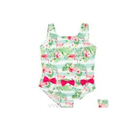 One-Pieces Girl Summer Flamingo Swimsuit One Piece Baby Polyester Swimwear Kids Swim Clothes Clothing Am 005 Drop Delivery Maternity Dh7Dq