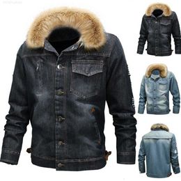 Uomo Collo Autunno Inverno Vintage Distressed Demin Giacca Top Cappotto Outwear Jaqueta Masculino Chaqueta Hombre Veste Homme Casacojk39