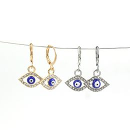 Wholesale Rhinestone Eyes Lucky Turkish Evil Eye Hoop Earrings For Women Kids Spiritual Lucky Family Protection Jewelry Gifts