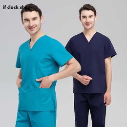 Unisex Pet Grooming Clinic Nursing Clothes Workwear Womens Scrub Sets Tooth Health Check Work Uniform Suits Medical Doctor Suits