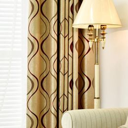 Curtain Striped Jacquard High Shading Window Curtains For Living Room Bedroom Balcony Fabric Luxury French American Style Custom