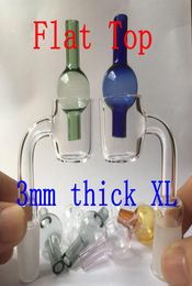 Flat Top XL Quartz Banger Nail Glass Ball Carb Cap 3mm Thick With 25mm OD Female Male 10mm 14mm 18mm 45 90 Nails8862140