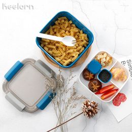 Dinnerware Sets Keelorn 1.5L Creative Nordic Style Double Lunch Box Microwave Leakproof Thermal Insulation Boxes Kitchen Tool