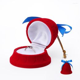 Jewellery Pouches Wholesale Creative 21 Pcs Set Red Velet Bells Rings Storage Box For Women Jewellery Holder Christmas Birthday Gifts