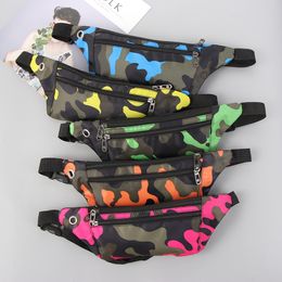 Waist Bags Camouflage Dark Grain Bum Canvas Unisex Fanny Pack Hip Belt Purse Pouch Pocket Travel Running Sport 221208