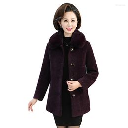 Women's Wool High-quality Mink Velvet Parka Coat Women Short Chic Woollen Coats Winter Warm Noble Tops 2022 Overcoat