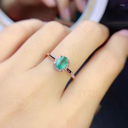 Cluster Rings Natural Columbia Oval Emerald Engagement Ring Women's Wedding Party Gift Fashion Jewellery