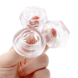 Cockrings sex toy Penis Silicone Stretchy Ring Delay Ejaculation Adult Transparent Cock Male Crystal Sex Toys For Men Reusable Sleeve
