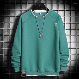 Men's Hoodies 1 Round Neck Solid Colour Embroidered Pullover Sweater Youth Fashion Trend Leisure Sports Jacket