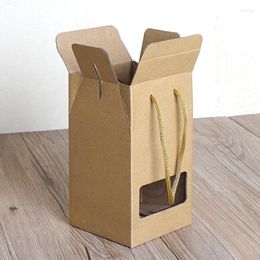 Gift Wrap 20PCS Kraft Paper Bags/boxes Brown Stand Up Window For Wedding/Gift/Jewelry/Food/Candy Storage Packing Bags