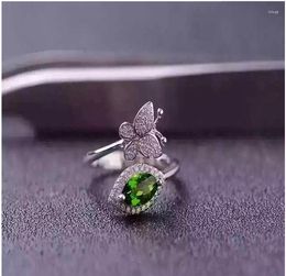 Cluster Rings Natural Diopside Ring Green 925 Sterling Silver Fine Jewelry For Men Or Women 4 8mm