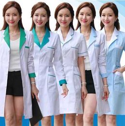 Scrubs uniforms white clothes lab coat women scrubs costume beauty salon work clothing spa uniforms health service workwear new