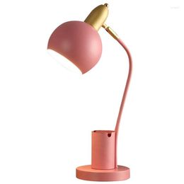 Table Lamps -Art LED Fashion Simple Desk Lamp Eye Protection Dimming Metal Living Room Bedroom Office Home Decor US Plug