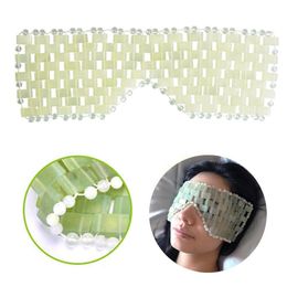 Eye Massager Natural Jade Stone Mask Cooling Sleep Therapy Anti Ageing Shade Cover Relaxation Stress Relieve 221208