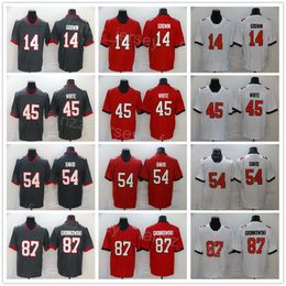 Men Football 45 Devin White Jersey 87 Rob Gronkowski 14 Chris Godwin 54 Lavonte David For Sport Fans Vapor Color Rush Red White Grey Breathable All Stitched Uniform