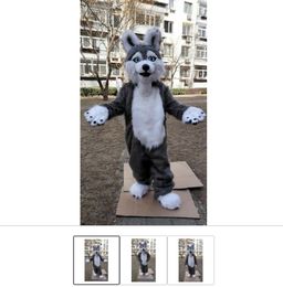 Neuer Halloween Langfell Husky Hund Fuchs Fursuit Maskottchen Kostüm Anzug dreamdesigner2019