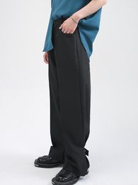 Men's Suits ZCSMLL Men's Wear 2022 Pants Summer Korean Fashion Straight Personality Male Trousers Leggings Decoration Solid Colour T3934