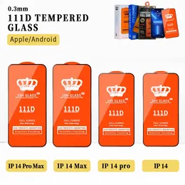 For samsung HTC HUAWEI glass protector Tempered Film Clear Screen For iPhone14 Plus Pro Max XR XS 7 8 Full Glue Protect cover 11 12 13 Mini Case 2.5D Polishing glasses