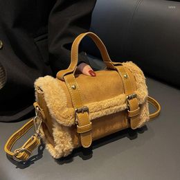 Evening Bags Faux Suede PU Leather Shoulder Crossbody Square For Women Vintage Women's Designer Flap Handbag Trend Female Armpit Bag