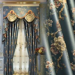 Curtain Curtains For Living Room Bedroom American European Turkish High Precision Jacquard Villa Relief Craft Blackout Custom