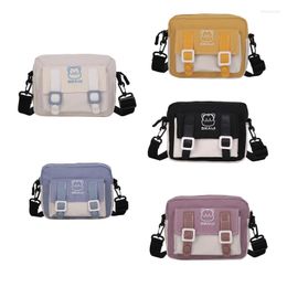 Evening Bags Women Nylon Bag Bear Embroidery Student Shoulder Crossbody Small Satchel Reusable Beach Travel Purse