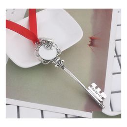 Party Favour Creative Christmas Gift Keychain Snowflake Ribbon Magic Key Chain Ornament Tree Gifts Pendant Decorations Vtky2182 Drop Dh9Pq