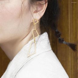 Dangle Earrings GorGor Drop Women Copper Material Pattern Irregular Geometry Long Individuality Creative Fashion Jewellery DKE-1125