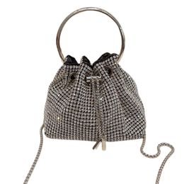 Sacchetti di secchio di diamanti borse borse catena di design di lusso marca borse spalla da donna con lettere per telefono portafoglio portafoglio metallico metallico